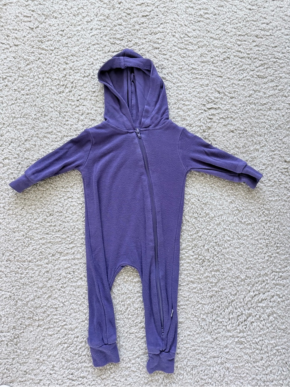 Kyte Baby “Eggplant” Bamboo Jersey Hooded Zipper Romper